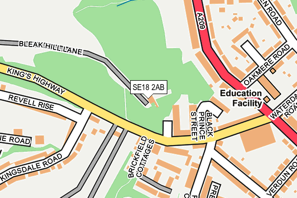 SE18 2AB map - OS OpenMap – Local (Ordnance Survey)