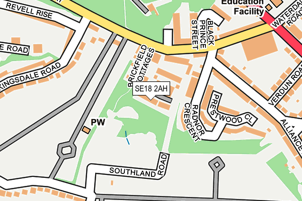 SE18 2AH map - OS OpenMap – Local (Ordnance Survey)