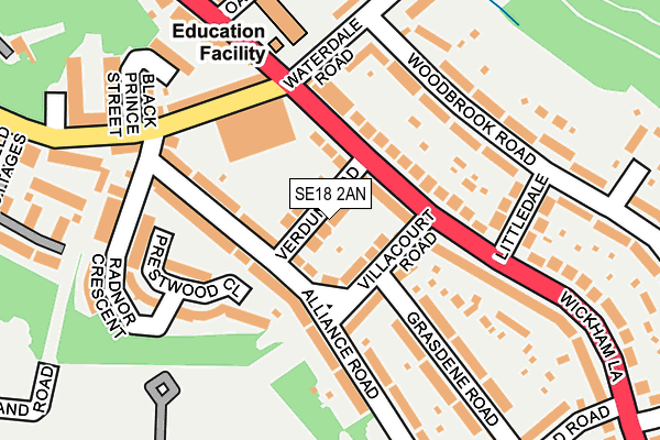 SE18 2AN map - OS OpenMap – Local (Ordnance Survey)