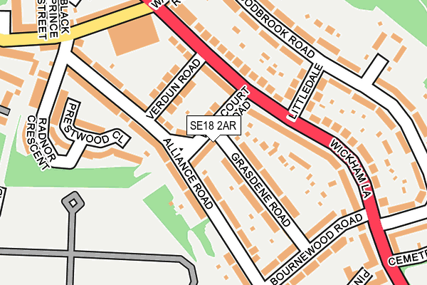 SE18 2AR map - OS OpenMap – Local (Ordnance Survey)