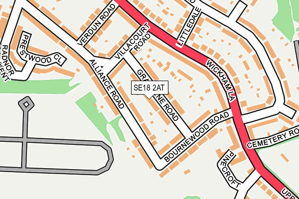 SE18 2AT map - OS OpenMap – Local (Ordnance Survey)