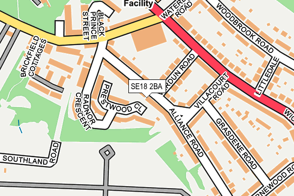 SE18 2BA map - OS OpenMap – Local (Ordnance Survey)