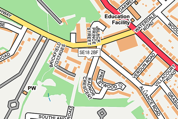 SE18 2BF map - OS OpenMap – Local (Ordnance Survey)