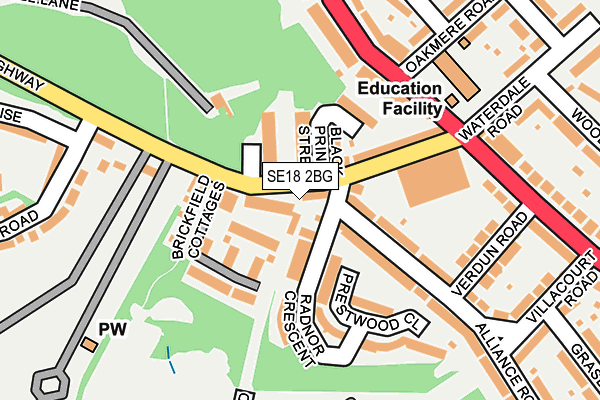 SE18 2BG map - OS OpenMap – Local (Ordnance Survey)