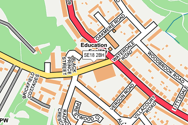 SE18 2BH map - OS OpenMap – Local (Ordnance Survey)
