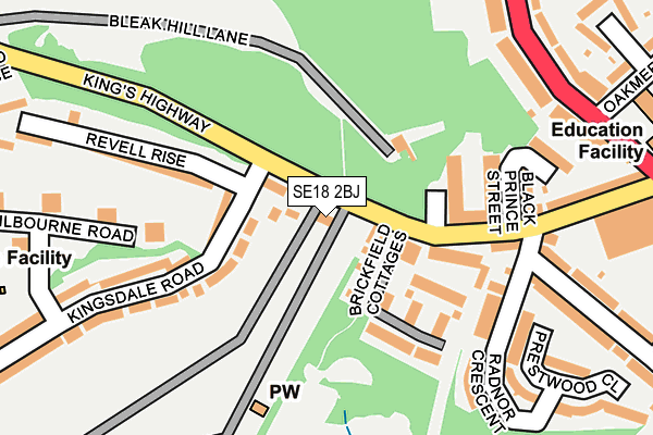 SE18 2BJ map - OS OpenMap – Local (Ordnance Survey)