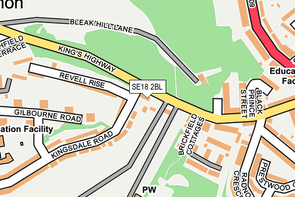 SE18 2BL map - OS OpenMap – Local (Ordnance Survey)