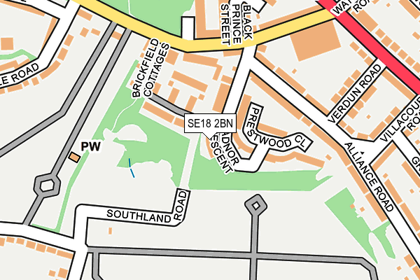 SE18 2BN map - OS OpenMap – Local (Ordnance Survey)