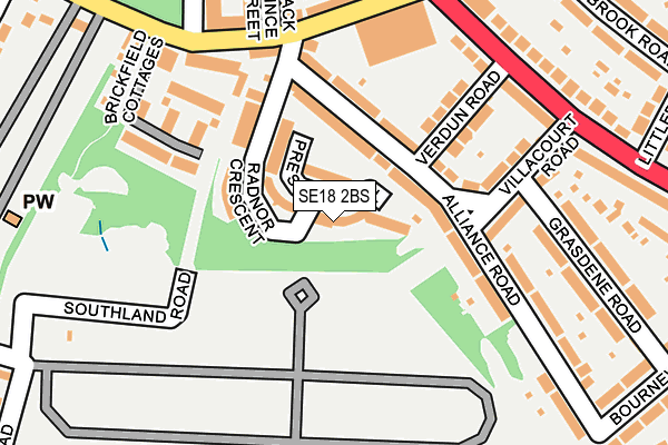 SE18 2BS map - OS OpenMap – Local (Ordnance Survey)