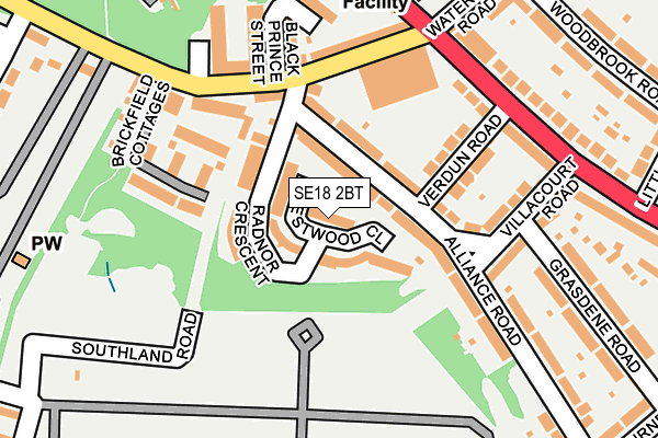 SE18 2BT map - OS OpenMap – Local (Ordnance Survey)