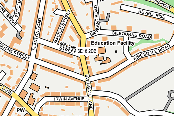SE18 2DB map - OS OpenMap – Local (Ordnance Survey)