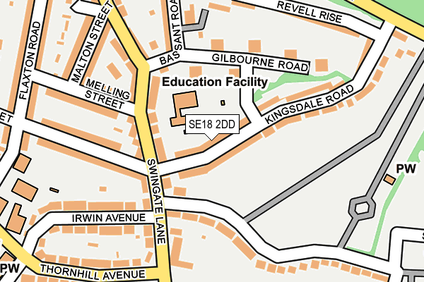 SE18 2DD map - OS OpenMap – Local (Ordnance Survey)