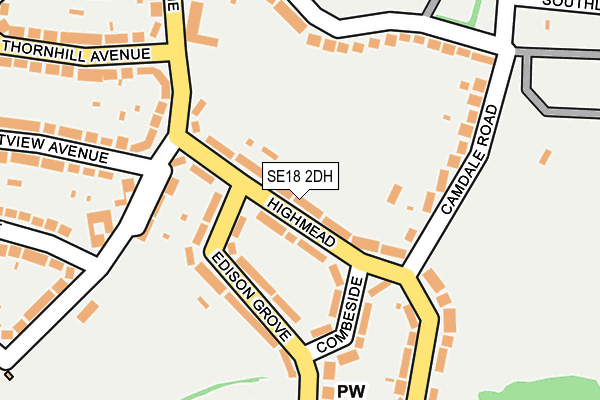 SE18 2DH map - OS OpenMap – Local (Ordnance Survey)