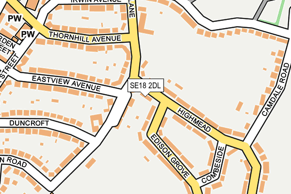 SE18 2DL map - OS OpenMap – Local (Ordnance Survey)