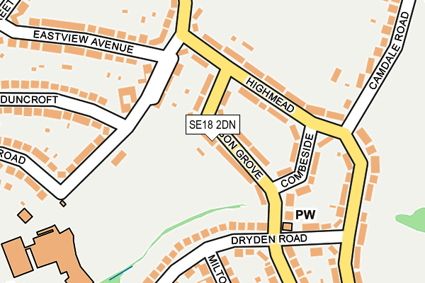 SE18 2DN map - OS OpenMap – Local (Ordnance Survey)