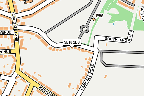 SE18 2DS map - OS OpenMap – Local (Ordnance Survey)