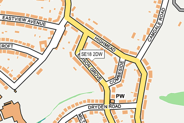 SE18 2DW map - OS OpenMap – Local (Ordnance Survey)