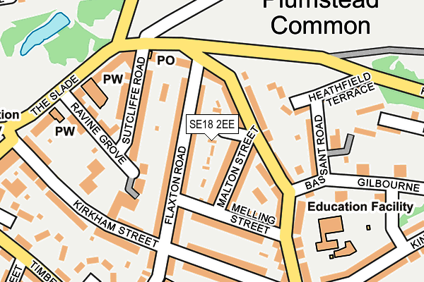 SE18 2EE map - OS OpenMap – Local (Ordnance Survey)