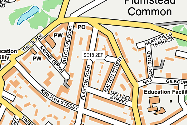 SE18 2EF map - OS OpenMap – Local (Ordnance Survey)