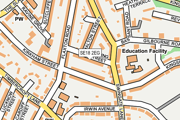 SE18 2EG map - OS OpenMap – Local (Ordnance Survey)