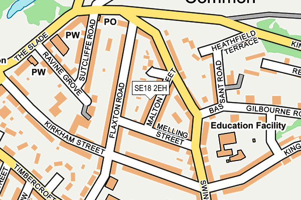 SE18 2EH map - OS OpenMap – Local (Ordnance Survey)