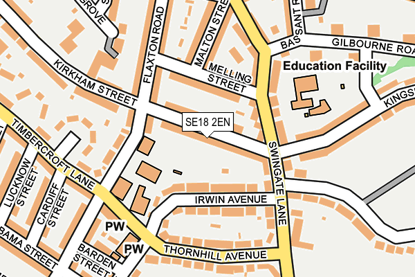 SE18 2EN map - OS OpenMap – Local (Ordnance Survey)