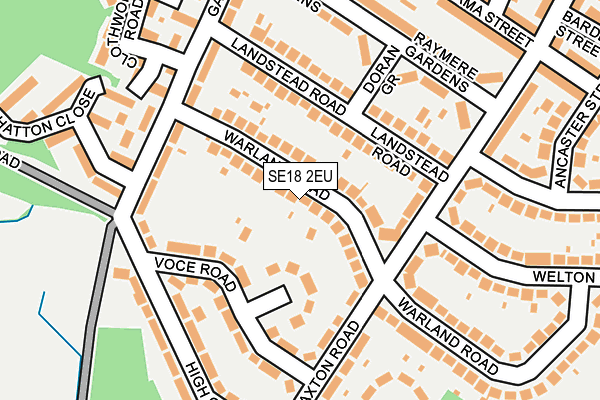 SE18 2EU map - OS OpenMap – Local (Ordnance Survey)