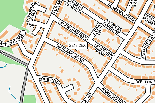 SE18 2EX map - OS OpenMap – Local (Ordnance Survey)