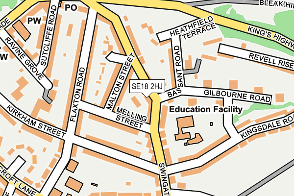 SE18 2HJ map - OS OpenMap – Local (Ordnance Survey)