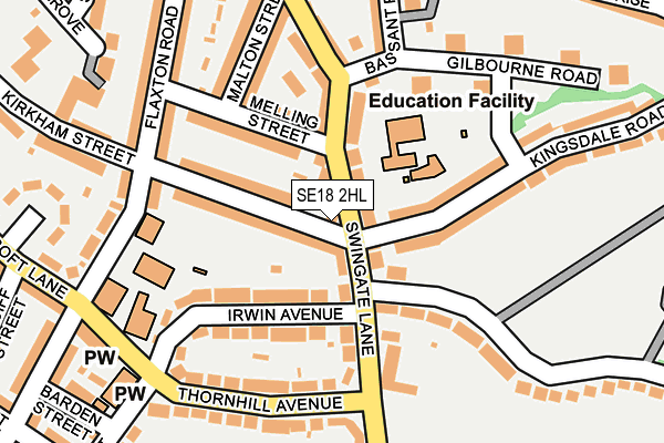 SE18 2HL map - OS OpenMap – Local (Ordnance Survey)