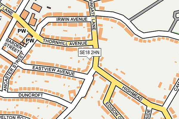 SE18 2HN map - OS OpenMap – Local (Ordnance Survey)