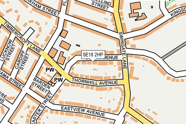 SE18 2HP map - OS OpenMap – Local (Ordnance Survey)