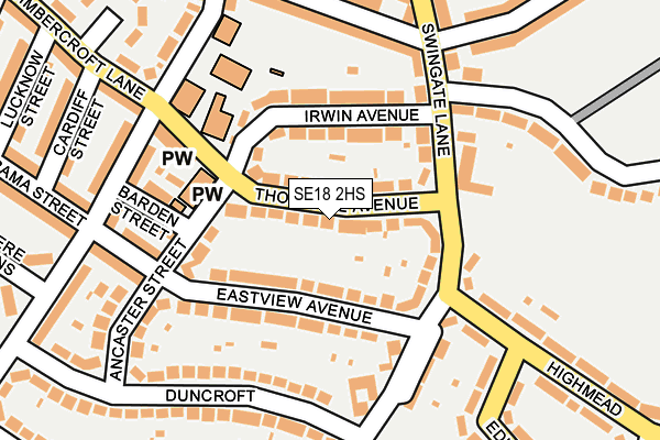 SE18 2HS map - OS OpenMap – Local (Ordnance Survey)