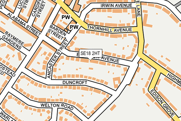 SE18 2HT map - OS OpenMap – Local (Ordnance Survey)