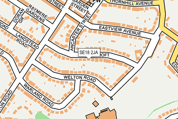 SE18 2JA map - OS OpenMap – Local (Ordnance Survey)