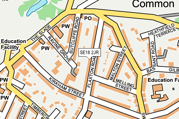 SE18 2JR map - OS OpenMap – Local (Ordnance Survey)
