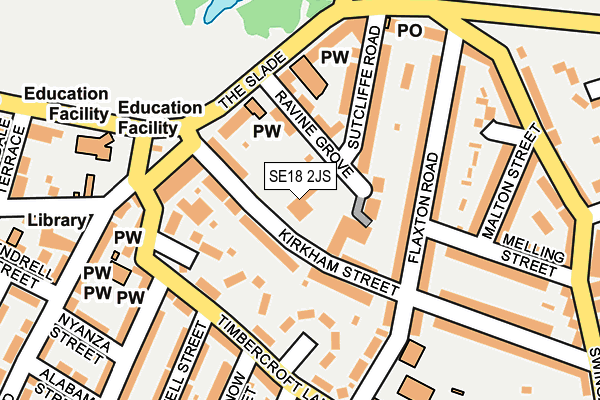 SE18 2JS map - OS OpenMap – Local (Ordnance Survey)