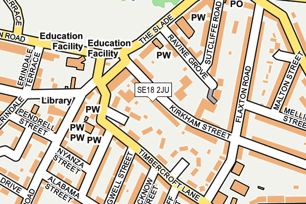 SE18 2JU map - OS OpenMap – Local (Ordnance Survey)