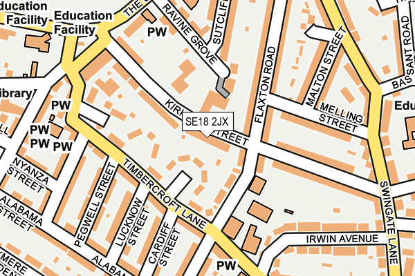 SE18 2JX map - OS OpenMap – Local (Ordnance Survey)