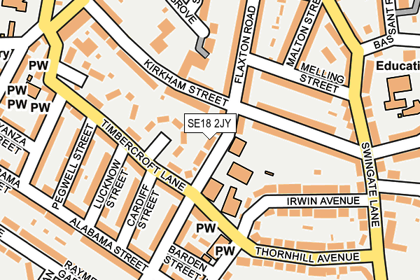 SE18 2JY map - OS OpenMap – Local (Ordnance Survey)