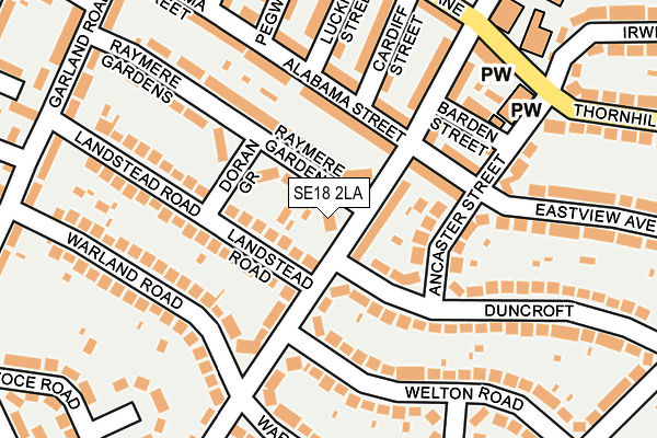 SE18 2LA map - OS OpenMap – Local (Ordnance Survey)