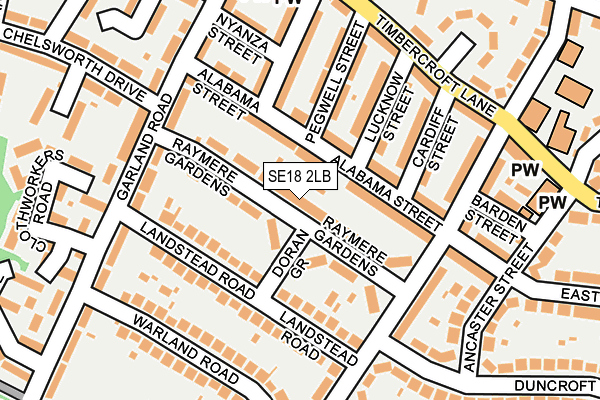 SE18 2LB map - OS OpenMap – Local (Ordnance Survey)