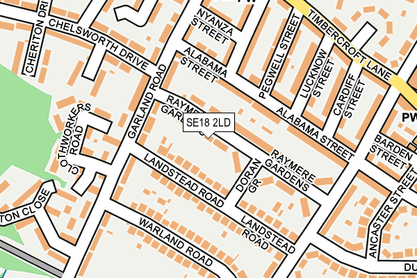 SE18 2LD map - OS OpenMap – Local (Ordnance Survey)