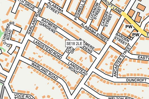 SE18 2LE map - OS OpenMap – Local (Ordnance Survey)