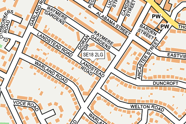 SE18 2LG map - OS OpenMap – Local (Ordnance Survey)