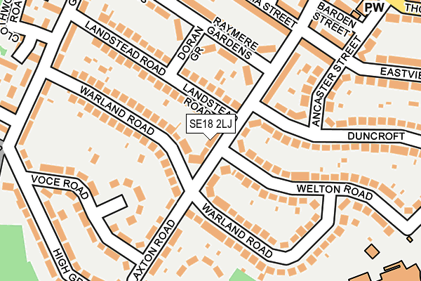 SE18 2LJ map - OS OpenMap – Local (Ordnance Survey)