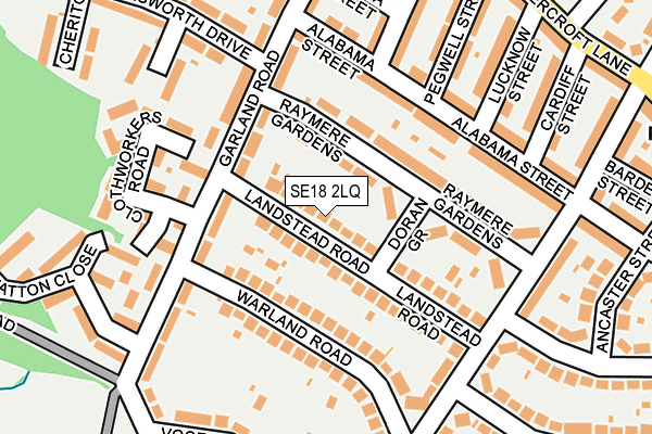 SE18 2LQ map - OS OpenMap – Local (Ordnance Survey)