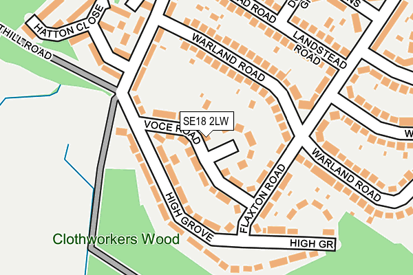 SE18 2LW map - OS OpenMap – Local (Ordnance Survey)