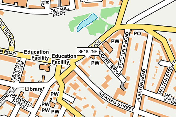 SE18 2NB map - OS OpenMap – Local (Ordnance Survey)