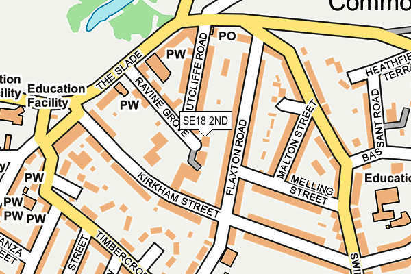 SE18 2ND map - OS OpenMap – Local (Ordnance Survey)